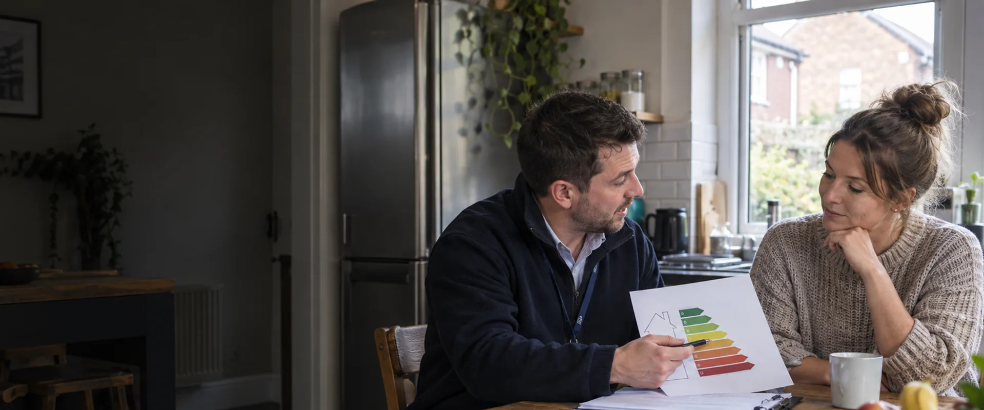 Assessor walking a landlord through a certificate