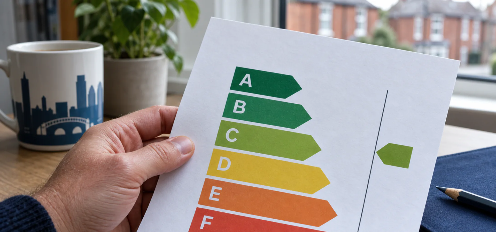 Close-up of an Energy Performance Certificate rating graph