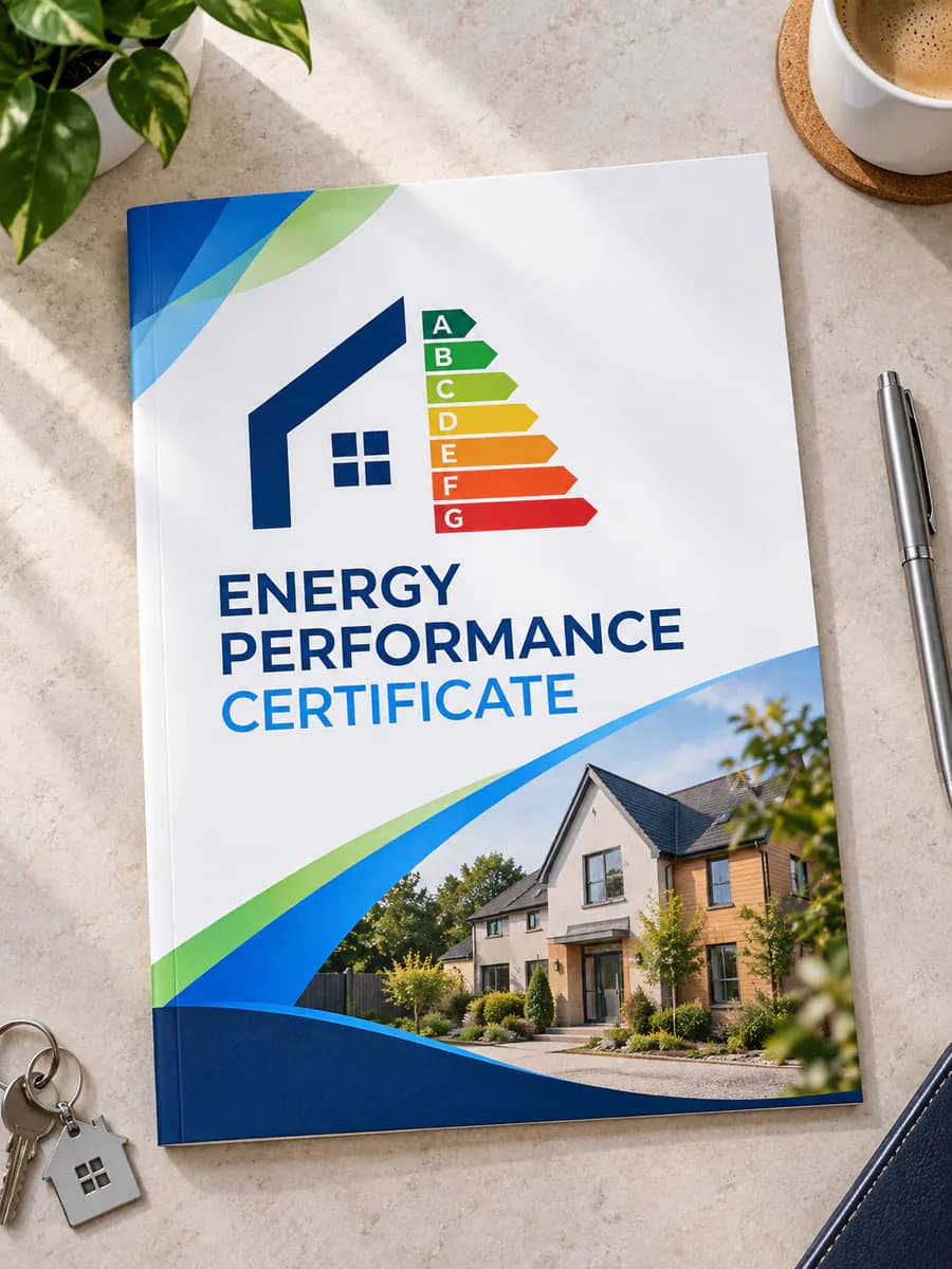 Front cover of an EPCExpress Energy Performance Certificate report